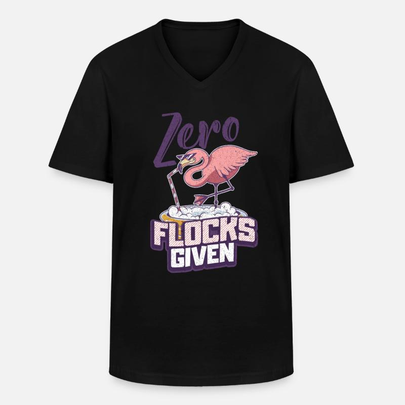Flamingo - Männer-T-Shirt mit V-Ausschnitt - Schwarz