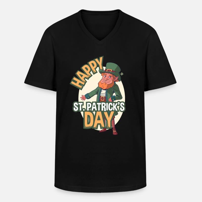 Happy St. Patricks Day - Männer-T-Shirt mit V-Ausschnitt - Schwarz