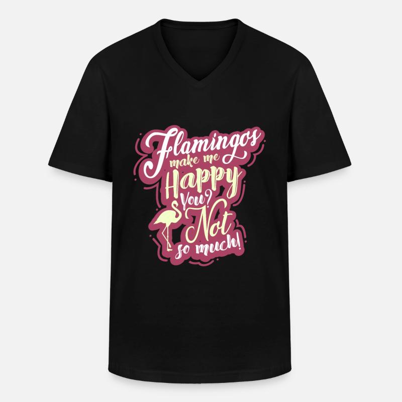 Flamingo - Männer-T-Shirt mit V-Ausschnitt - Schwarz
