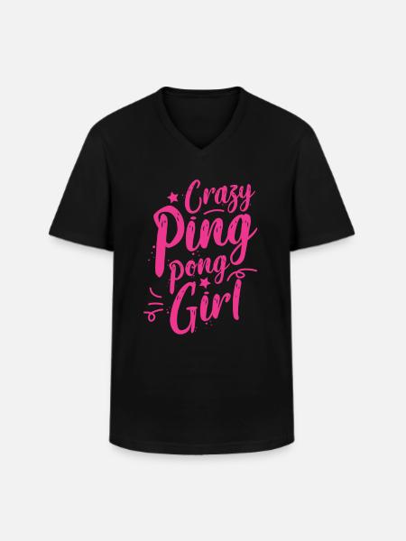 Table tennis girl - Men's V-Neck T-Shirt - black