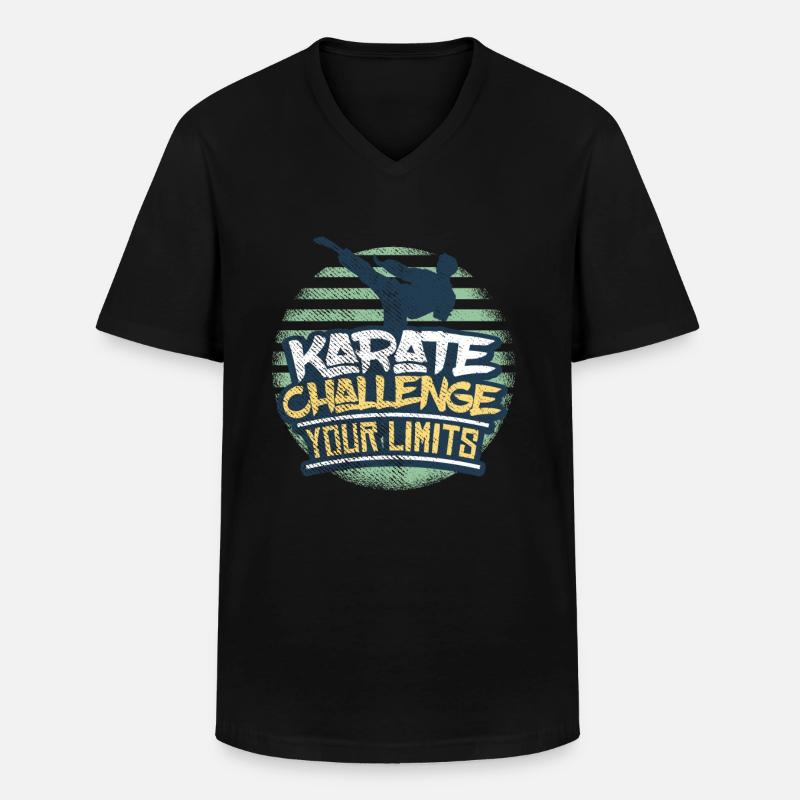 Karate - Männer-T-Shirt mit V-Ausschnitt - Schwarz