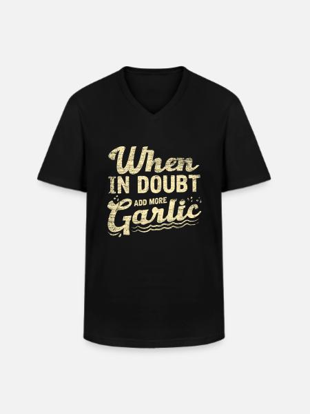 garlic - Men's V-Neck T-Shirt - black