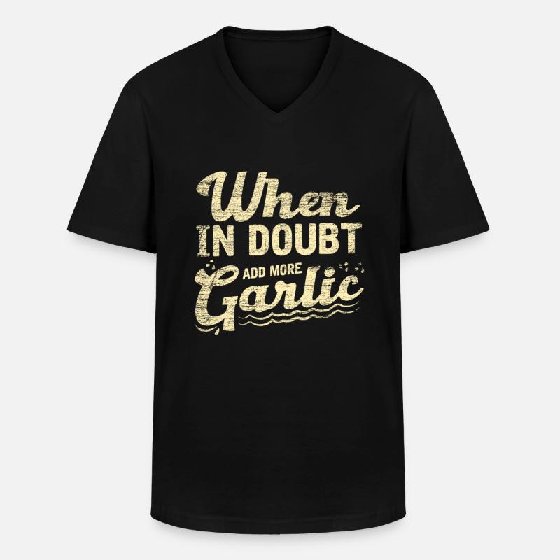 Knoblauch - Männer-T-Shirt mit V-Ausschnitt - Schwarz