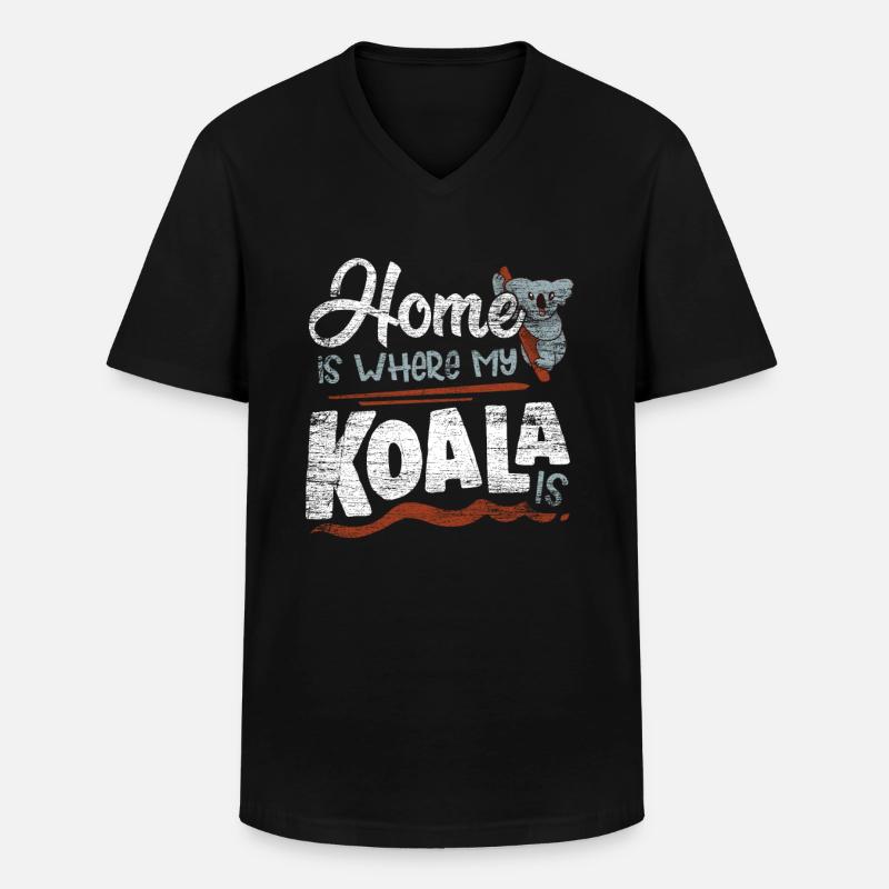 Koala - Männer-T-Shirt mit V-Ausschnitt - Schwarz