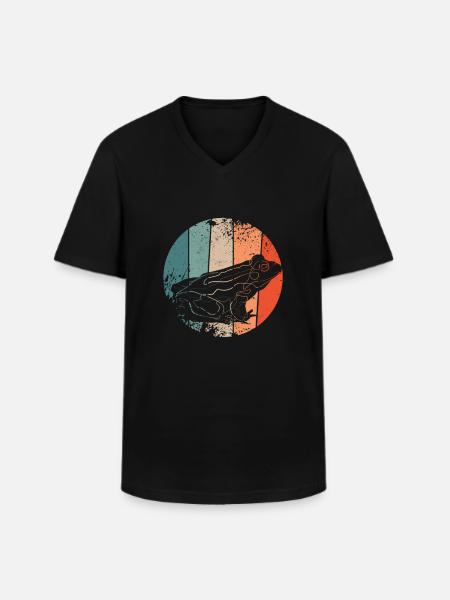 frog - Men's V-Neck T-Shirt - black