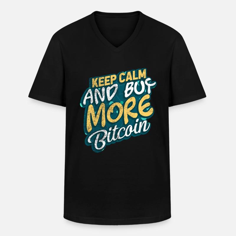 Bitcoin - Männer-T-Shirt mit V-Ausschnitt - Schwarz