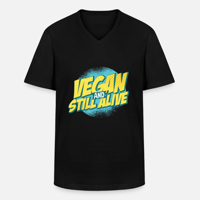 Vegan Veganer - Männer-T-Shirt mit V-Ausschnitt - Schwarz