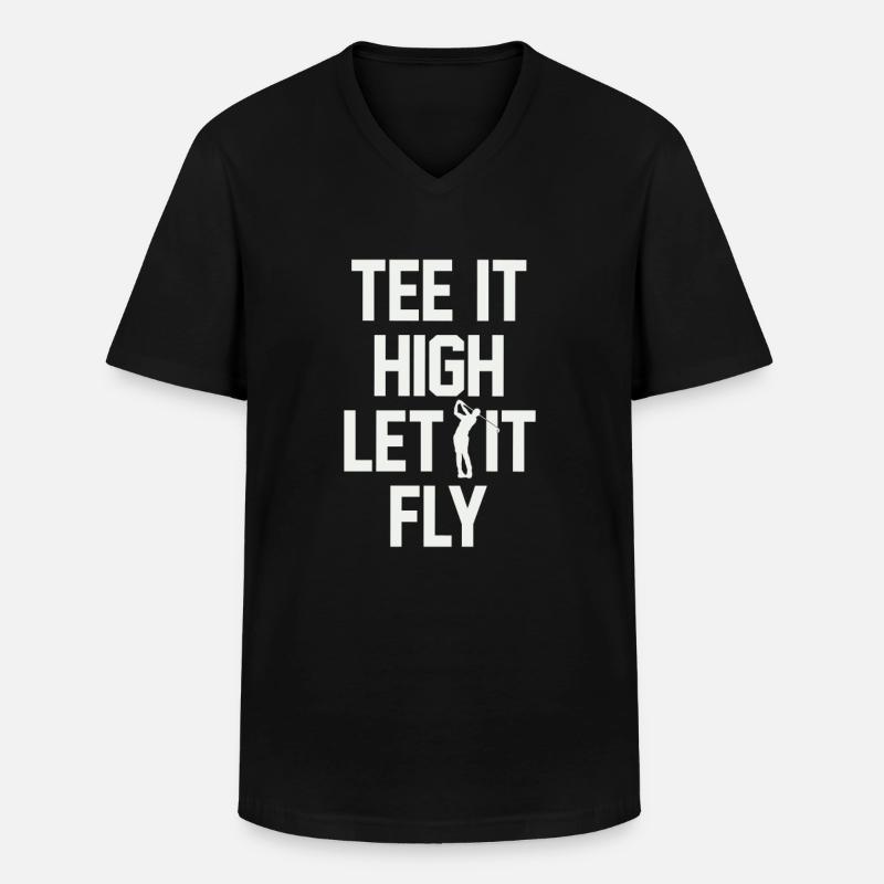 Golf Golfer - Männer-T-Shirt mit V-Ausschnitt - Schwarz
