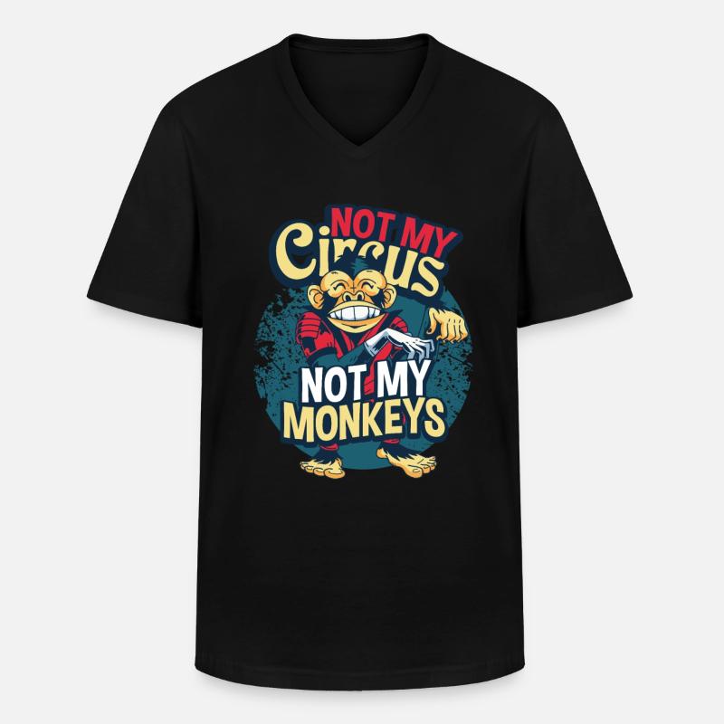 Affe - Männer-T-Shirt mit V-Ausschnitt - Schwarz