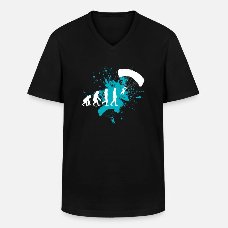 Paragliding Gleitschirm - Männer-T-Shirt mit V-Ausschnitt - Schwarz