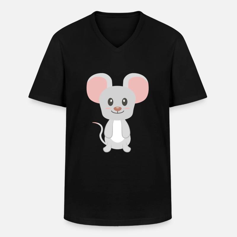 Maus - Männer-T-Shirt mit V-Ausschnitt - Schwarz