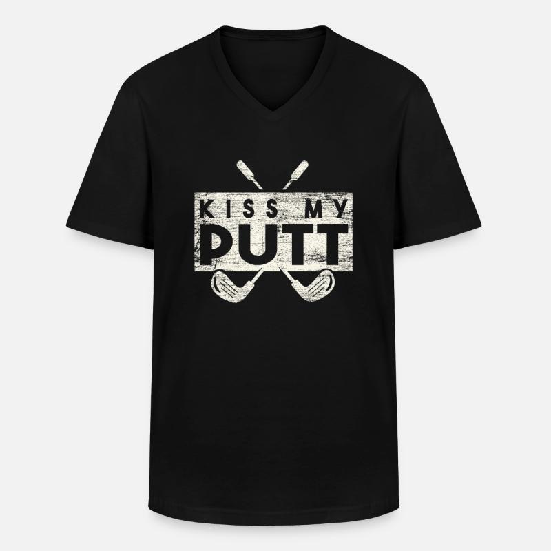 Golf Golfschläger - Männer-T-Shirt mit V-Ausschnitt - Schwarz