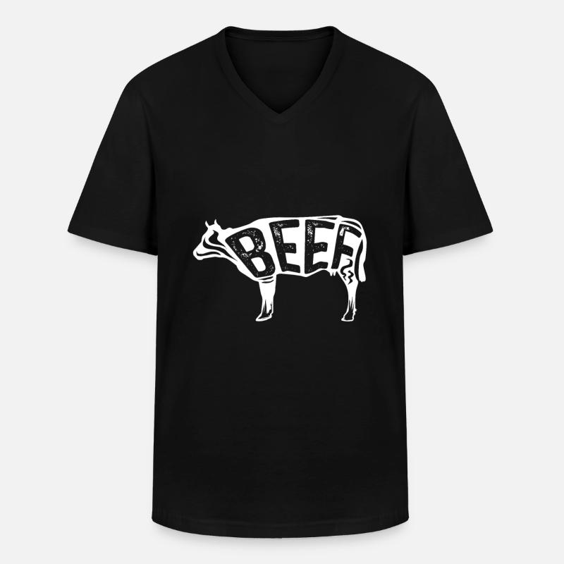 Rindfleisch Steak - Männer-T-Shirt mit V-Ausschnitt - Schwarz