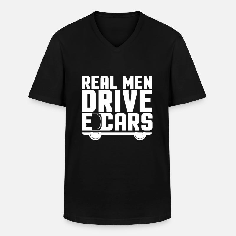 E-Auto - Männer-T-Shirt mit V-Ausschnitt - Schwarz