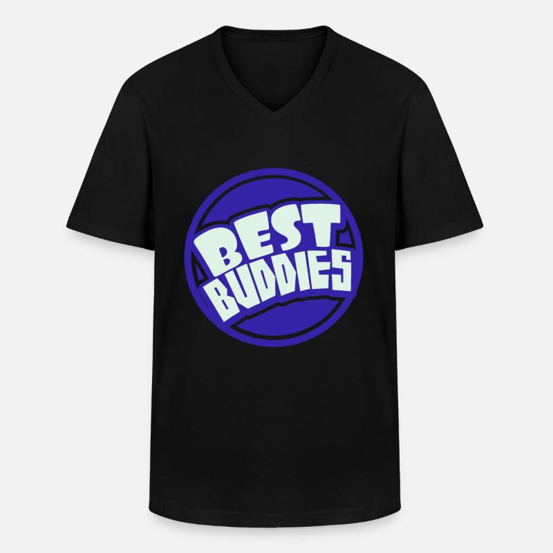 Beste Freunde - Männer-T-Shirt mit V-Ausschnitt - Schwarz