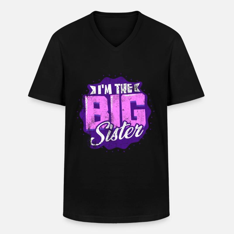 Große Schwester - Männer-T-Shirt mit V-Ausschnitt - Schwarz