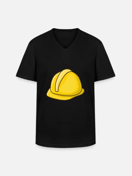 Hardhat construction worker craftsman - Men's V-Neck T-Shirt - black