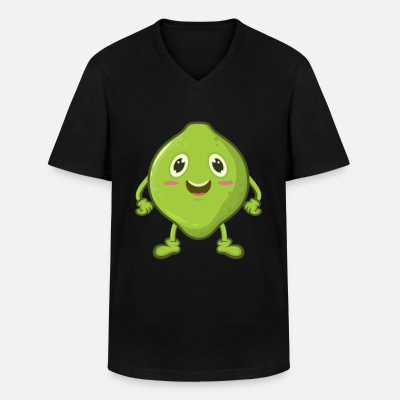 Limette Comic - Männer-T-Shirt mit V-Ausschnitt - Schwarz
