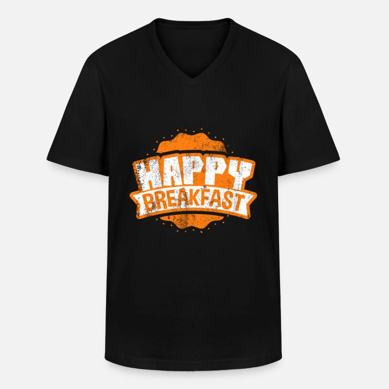 Frühstück - Männer-T-Shirt mit V-Ausschnitt - Schwarz