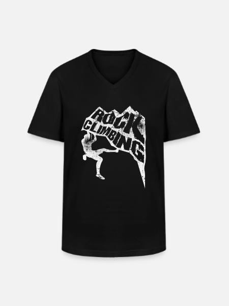 Kletterer Berge Klettern - Männer-T-Shirt mit V-Ausschnitt - Schwarz