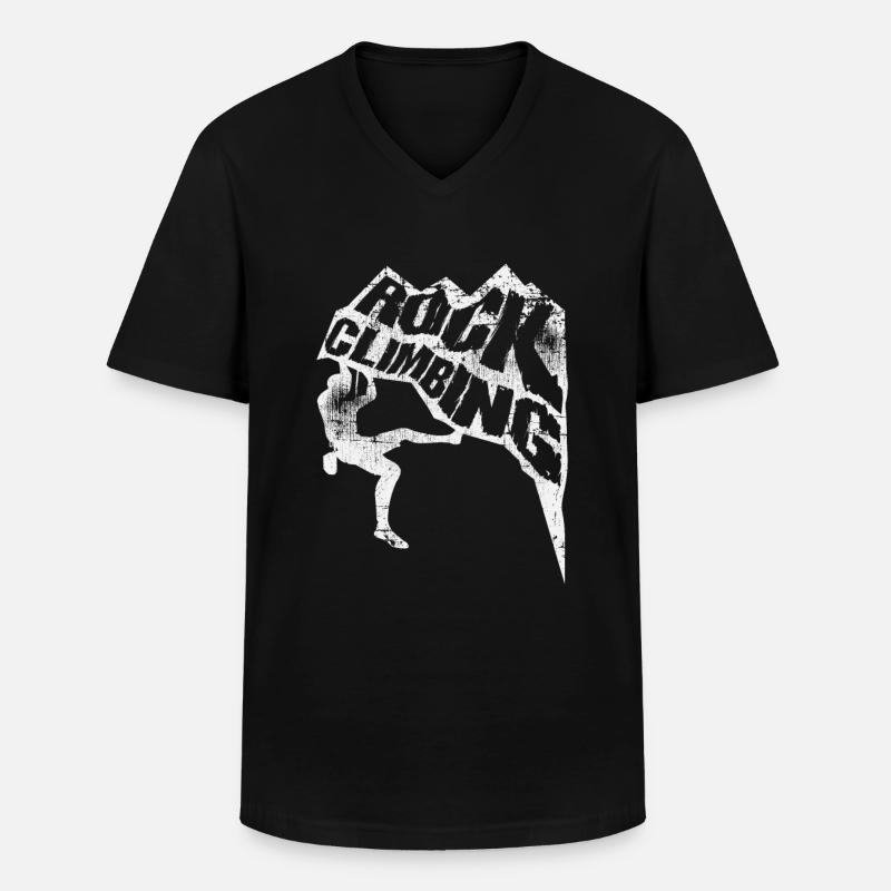 Kletterer Berge Klettern - Männer-T-Shirt mit V-Ausschnitt - Schwarz