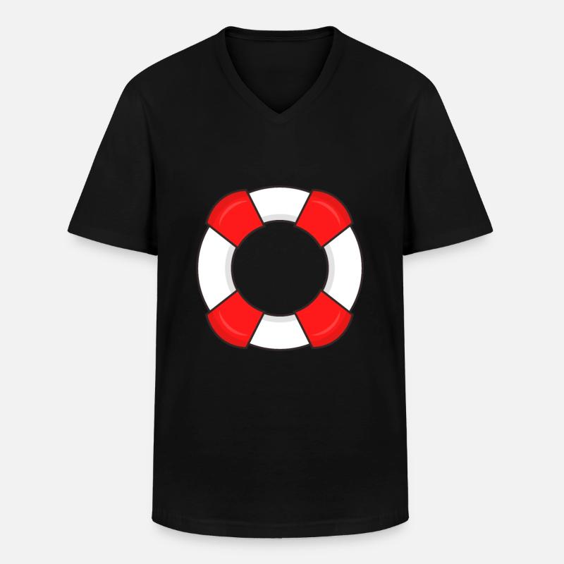 Rettungsring - Männer-T-Shirt mit V-Ausschnitt - Schwarz