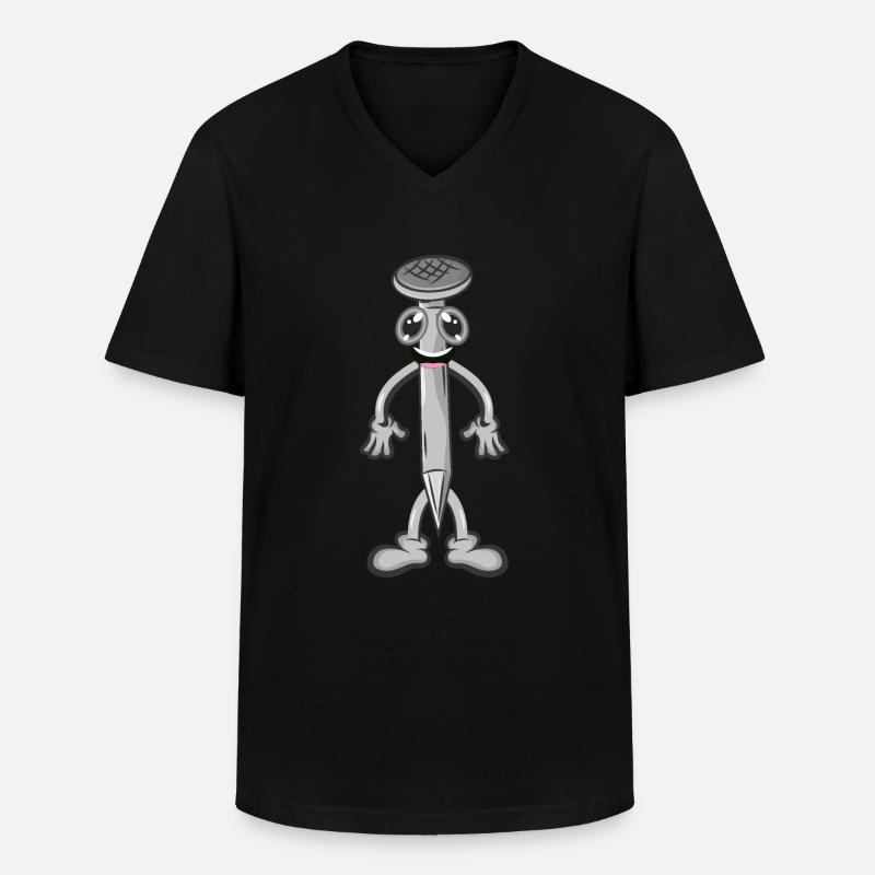 Nagel Handwerker - Männer-T-Shirt mit V-Ausschnitt - Schwarz