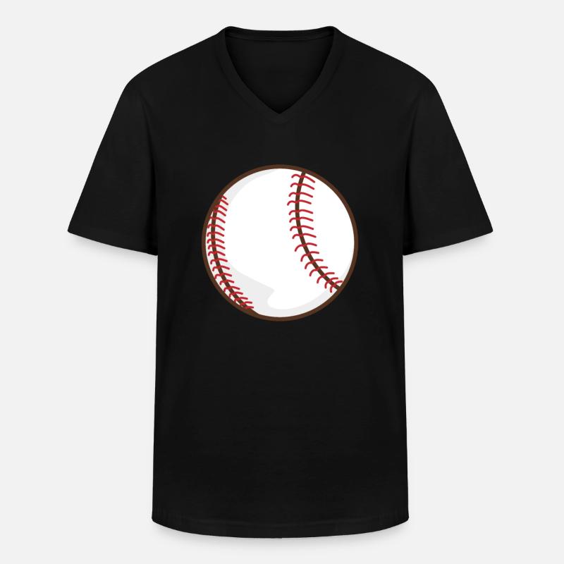 Baseball - Männer-T-Shirt mit V-Ausschnitt - Schwarz