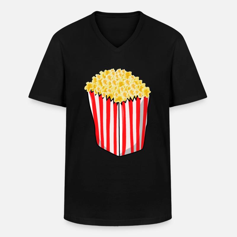 Popcorn - Männer-T-Shirt mit V-Ausschnitt - Schwarz