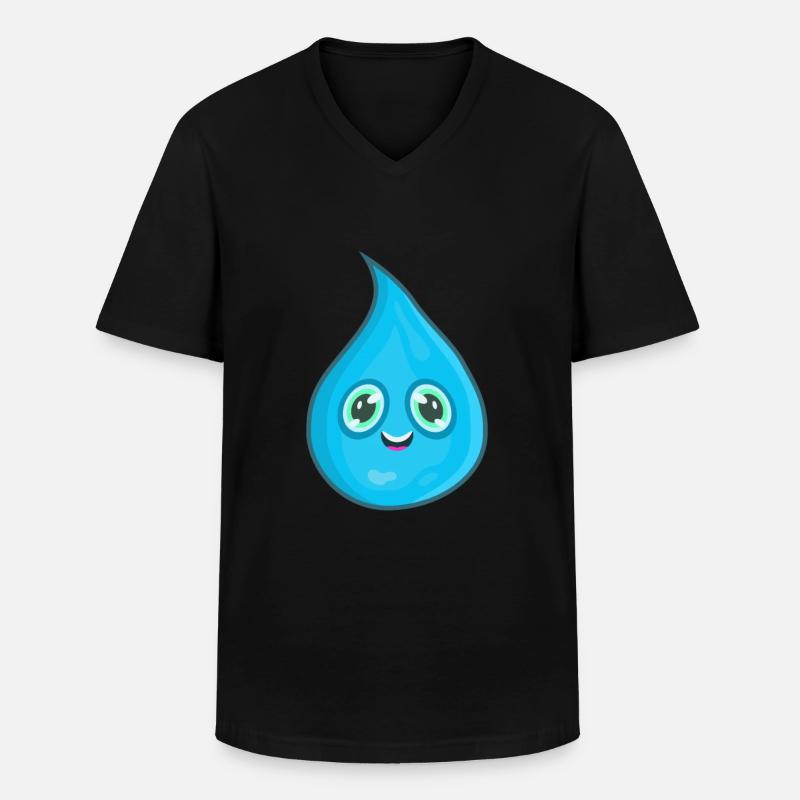 Wassertropfen Wasser - Männer-T-Shirt mit V-Ausschnitt - Schwarz