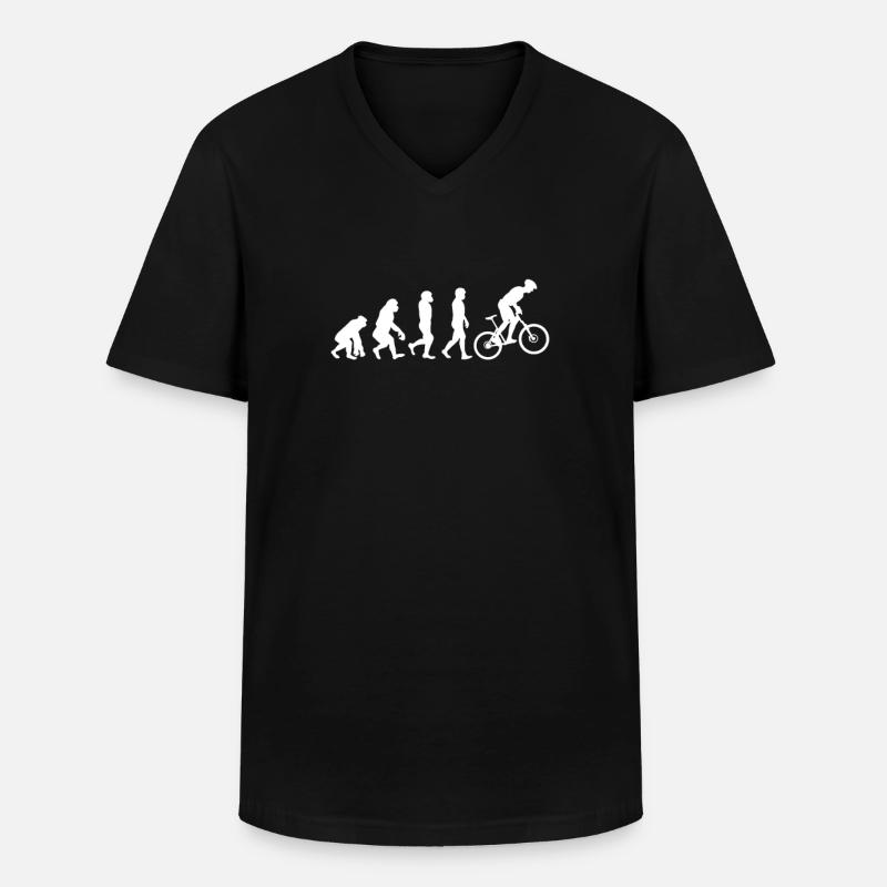 Mountain Bike Bicycle Evolution - Men's V-Neck T-Shirt - black