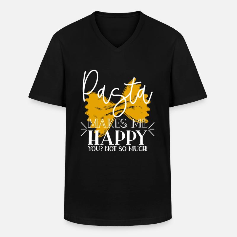 Pasta Nudeln - Männer-T-Shirt mit V-Ausschnitt - Schwarz