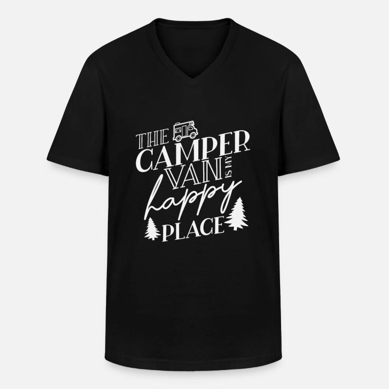 Wohnmobil Camping - Männer-T-Shirt mit V-Ausschnitt - Schwarz