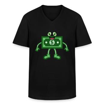Dollar Geldschein Geld - Männer-T-Shirt mit V-Ausschnitt - Schwarz - Vorne - AI Model Male 178 dark (178cm)