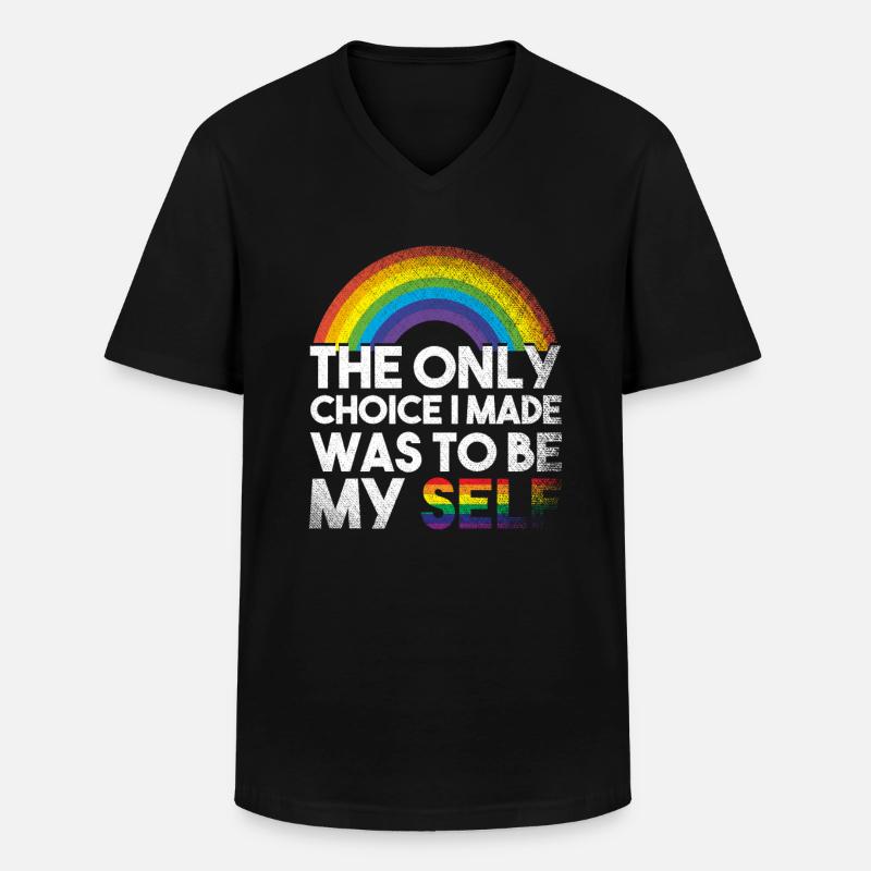 LGBTQ - Männer-T-Shirt mit V-Ausschnitt - Schwarz