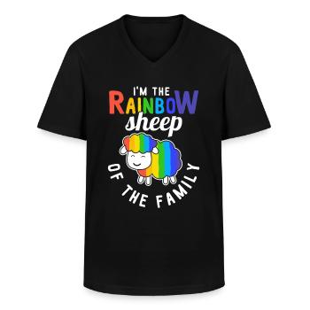 LGBT Bi CSD Rainbow Gay Pride Lesben LGBTQ Outfit - Männer-T-Shirt mit V-Ausschnitt - Schwarz - Vorne - AI Model Male 178 dark (178cm)