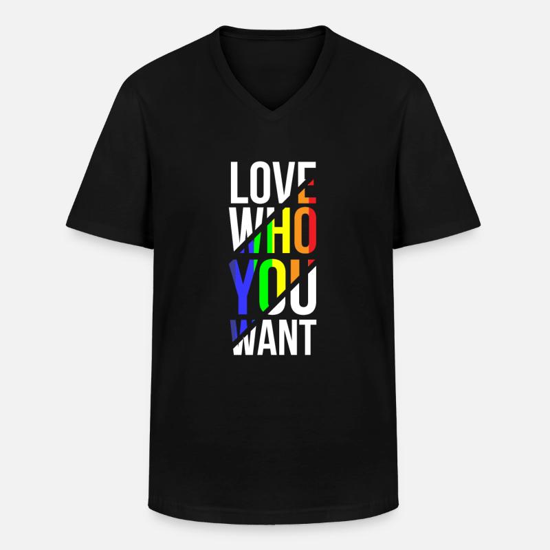 Gay Pride - Männer-T-Shirt mit V-Ausschnitt - Schwarz