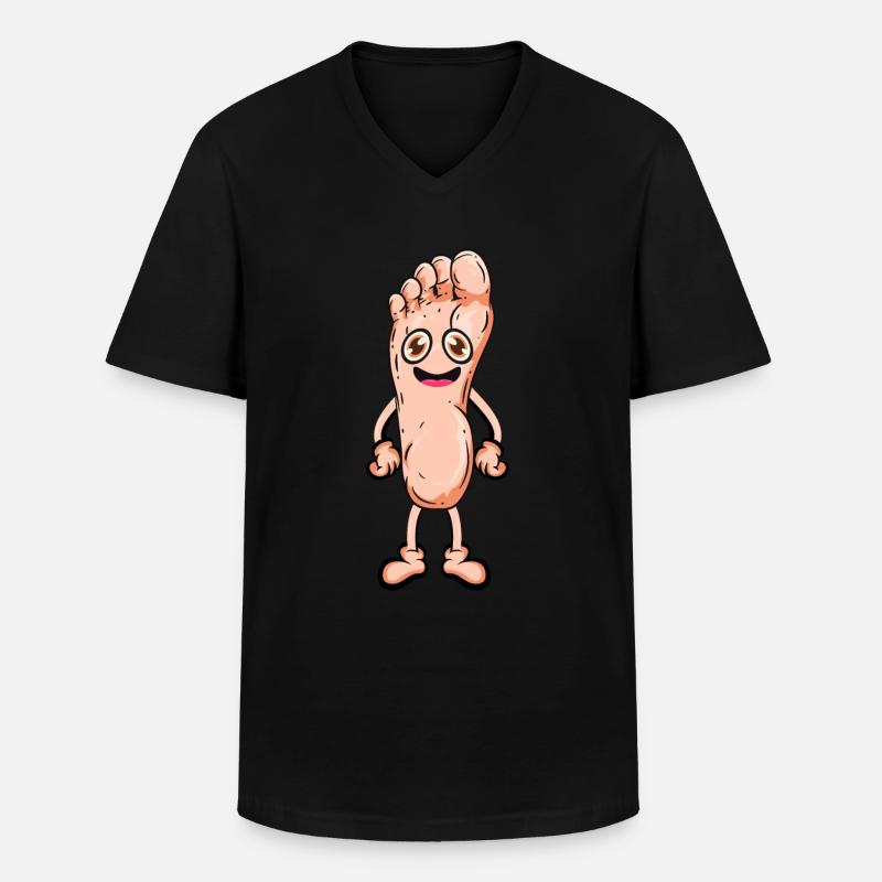 Fuß - Männer-T-Shirt mit V-Ausschnitt - Schwarz