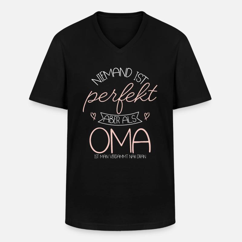 Oma - Männer-T-Shirt mit V-Ausschnitt - Schwarz