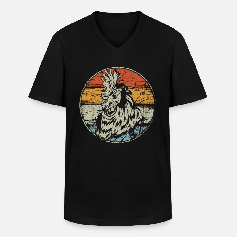 Hahn - Männer-T-Shirt mit V-Ausschnitt - Schwarz