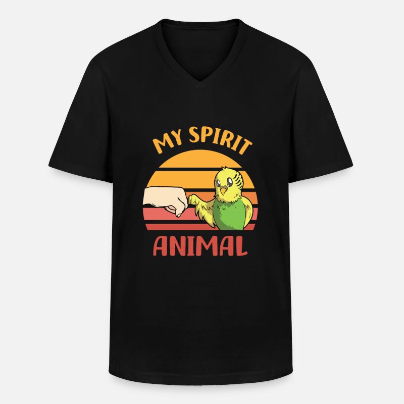 Wellensittich - Männer-T-Shirt mit V-Ausschnitt - Schwarz