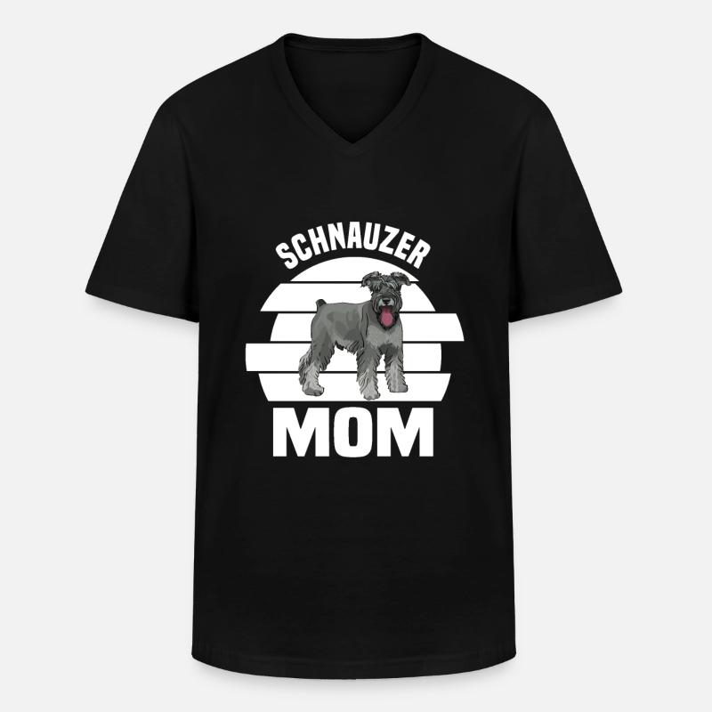 Schnauzer Hund - Männer-T-Shirt mit V-Ausschnitt - Schwarz