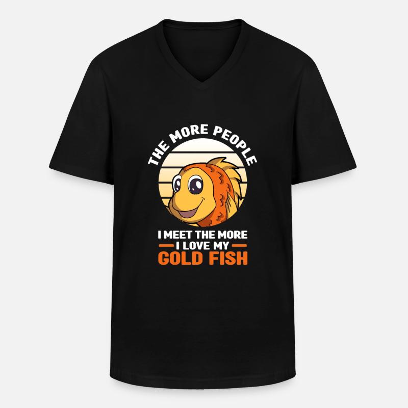 Goldfisch - Männer-T-Shirt mit V-Ausschnitt - Schwarz
