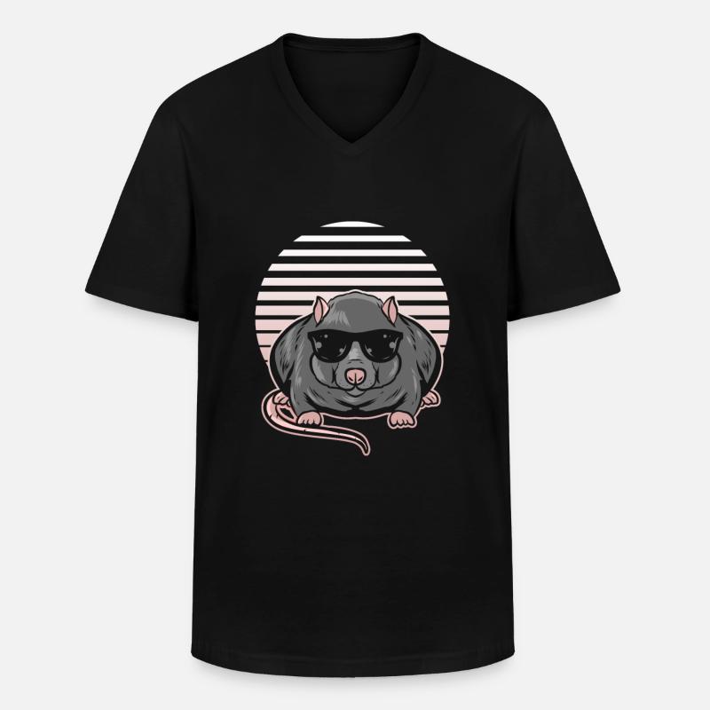 Ratte - Männer-T-Shirt mit V-Ausschnitt - Schwarz