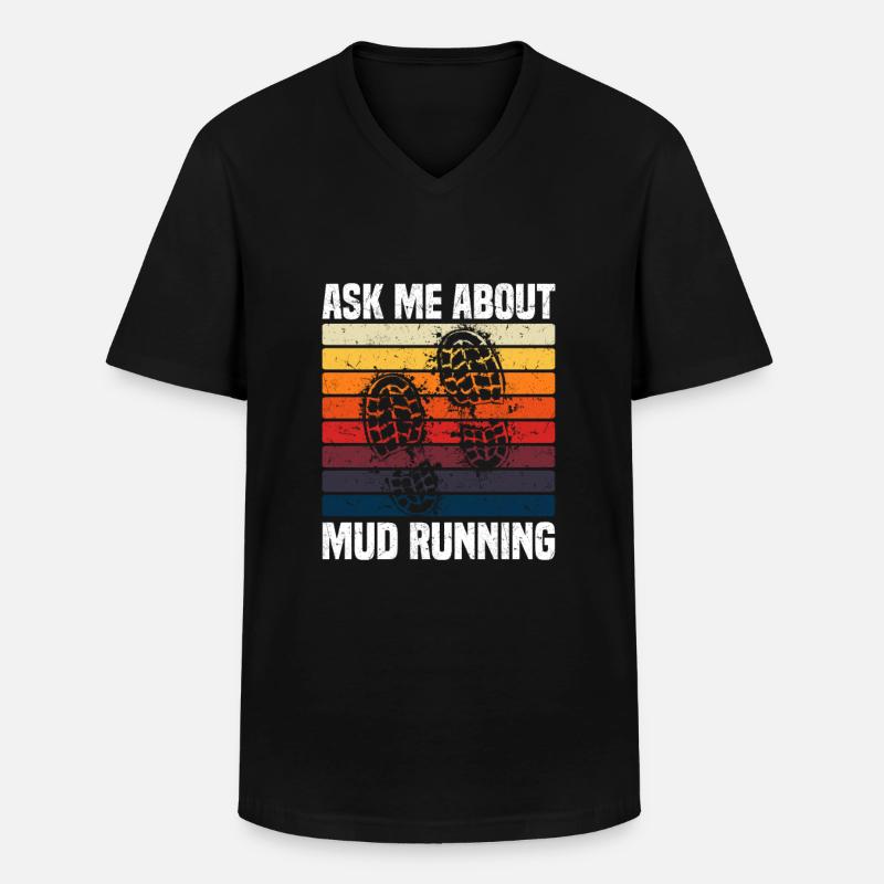 Schlammlauf - Männer-T-Shirt mit V-Ausschnitt - Schwarz