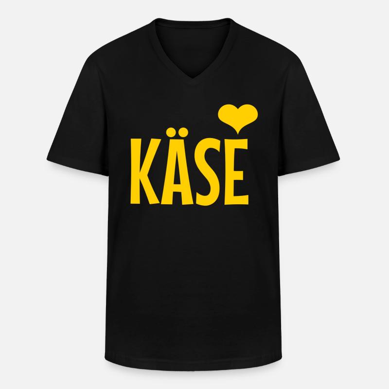 Käse - Männer-T-Shirt mit V-Ausschnitt - Schwarz
