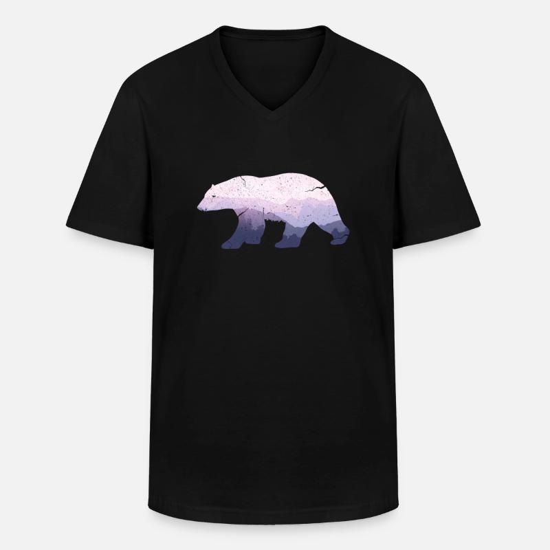 Bär - Männer-T-Shirt mit V-Ausschnitt - Schwarz