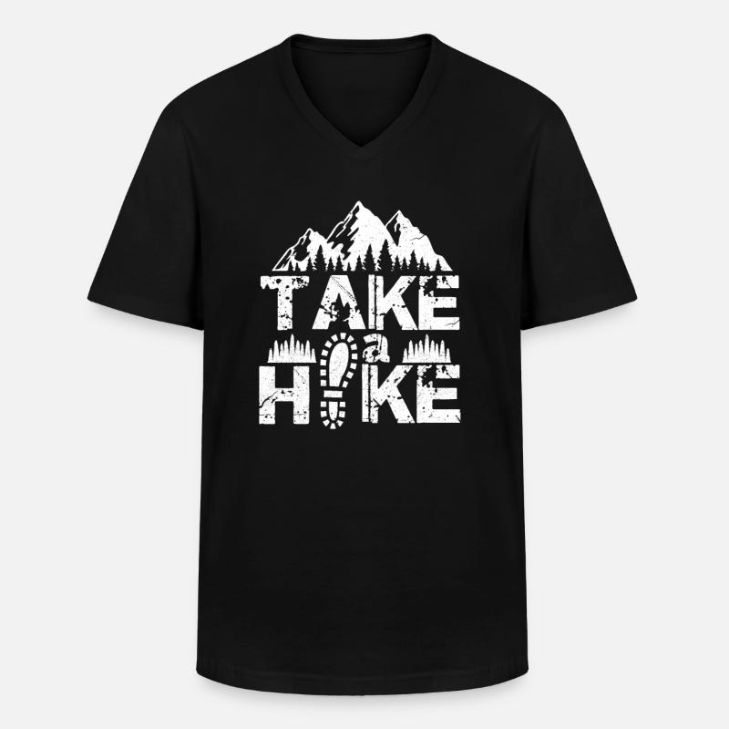 Wanderung - Männer-T-Shirt mit V-Ausschnitt - Schwarz