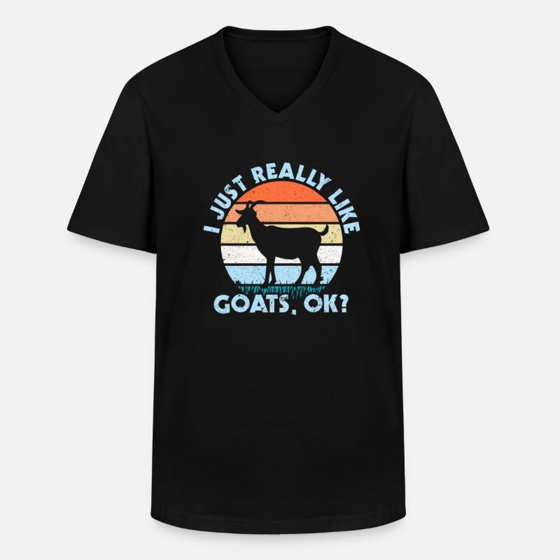 chèvre - T-shirt col V Homme - noir