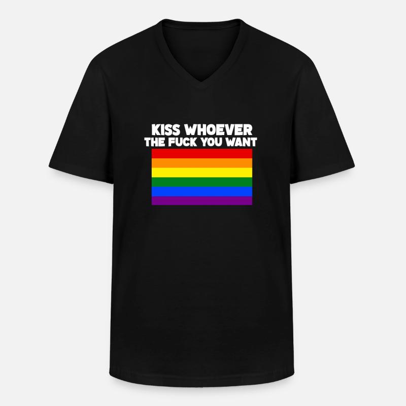 LGBT - Männer-T-Shirt mit V-Ausschnitt - Schwarz